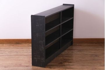 ペイント家具　シャビーな風合いがおしゃれな薄型オープンラック(飾り棚)