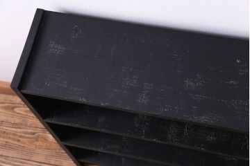 ペイント家具　シャビーな風合いがおしゃれな薄型オープンラック(飾り棚)