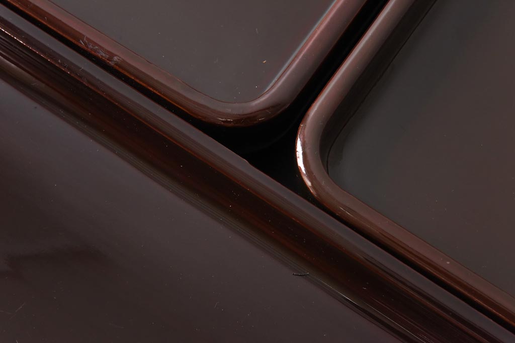 和製アンティーク　鯉の図　和の雰囲気漂う漆塗りのお膳(お盆、トレー)3枚セット