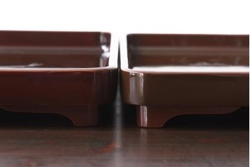 和製アンティーク　鯉の図　和の雰囲気漂う漆塗りのお膳(お盆、トレー)3枚セット