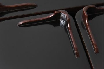 和製アンティーク　鯉の図　和の雰囲気漂う漆塗りのお膳(お盆、トレー)3枚セット