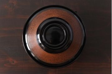 【D様ご成約分】和製アンティーク　シックな色合いが魅力的な木製糸目椀(漆器、和食器)5客セット(2)