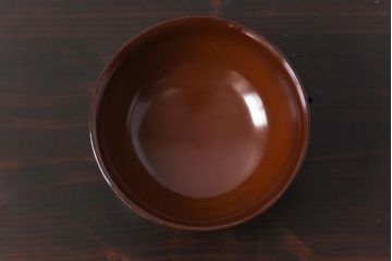 和製アンティーク　松の図　朱漆に金彩が映える蓋付き木製椀(漆器、和食器)4客セット