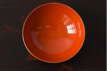 和製アンティーク　扇の図　沈金蒔絵　繊細な装飾が美しい蓋付き木製椀(漆器、和食器)4客セット