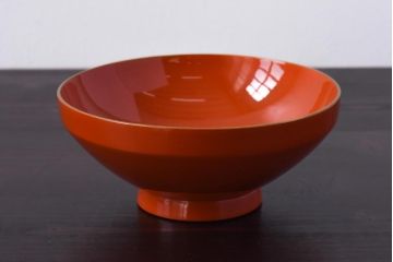 和製アンティーク　扇の図　沈金蒔絵　繊細な装飾が美しい蓋付き木製椀(漆器、和食器)4客セット