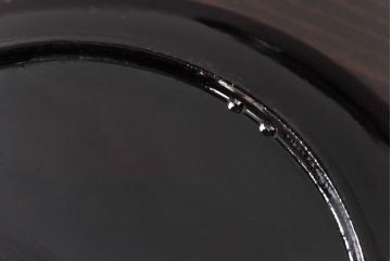 和製アンティーク　上がり藤紋がポイントになった上品な木製皿(漆器、和食器)4枚セット
