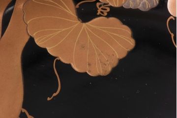 和製アンティーク　輪島塗　高蒔絵　瓢箪の図　上質な蓋付き木製椀(漆器、和食器)5客セット(2)