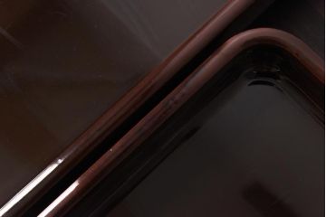 和製アンティーク　鯉の図　和の雰囲気漂う漆塗りのお膳(お盆、トレー)2枚セット(1)