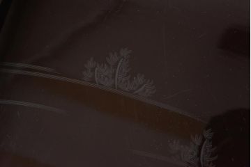 和製アンティーク　鯉の図　和の雰囲気漂う漆塗りのお膳(お盆、トレー)2枚セット(1)