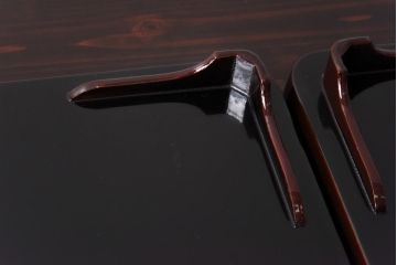 和製アンティーク　鯉の図　和の雰囲気漂う漆塗りのお膳(お盆、トレー)2枚セット(1)