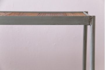 ラフジュオリジナル　ペイント　チーク材　シンプルですっきりと取り入れられるアイアンラック(飾り棚、陳列棚)(1)