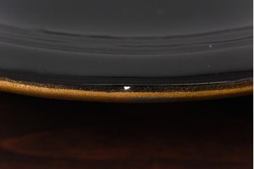 和製アンティーク　鶴と亀の図　縁起の良い図柄が魅力的な木製皿(漆器、和食器)6枚セット(1)