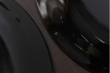 和製アンティーク　鶴と亀の図　縁起の良い図柄が魅力的な木製皿(漆器、和食器)6枚セット(2)