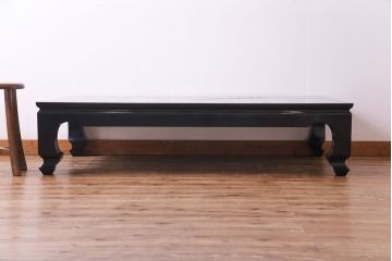 中古　民芸家具　螺鈿細工　高級品　華やかな意匠が存在感を放つ座卓テーブル