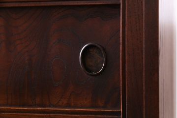 アンティーク家具　和製アンティーク　大正期　三方ケヤキ材　上品な佇まいの茶箪笥(収納棚、茶棚、飾り棚)