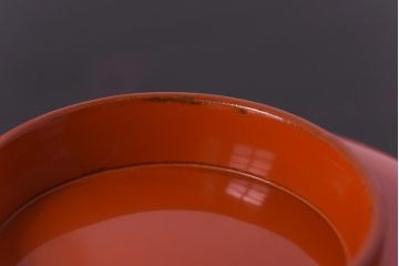 和製アンティーク　沈金蒔絵　波模様がユニークな蓋付き木製椀(漆器、和食器)5客セット(2)