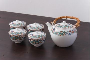 オールドノリタケ　日本陶器・則武　上品さが漂う急須・湯呑4客セット