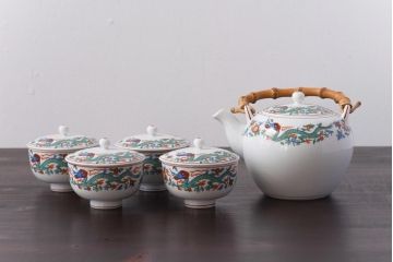 オールドノリタケ　日本陶器・則武　上品さが漂う急須・湯呑4客セット