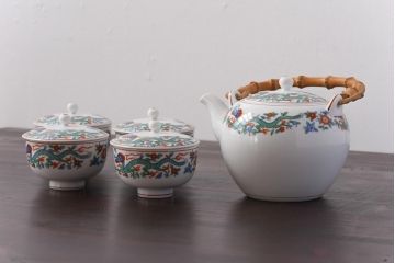 オールドノリタケ　日本陶器・則武　上品さが漂う急須・湯呑4客セット