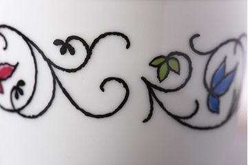 アンティーク雑貨　昭和中期　日本陶器・ノリタケ(則武)　洋風なデザインがおしゃれな急須・湯飲み5客セット