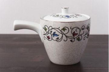 アンティーク雑貨　昭和中期　日本陶器・ノリタケ(則武)　洋風なデザインがおしゃれな急須・湯飲み5客セット