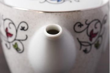 アンティーク雑貨　昭和中期　日本陶器・ノリタケ(則武)　洋風なデザインがおしゃれな急須・湯飲み5客セット