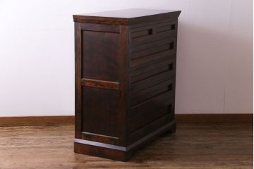 中古　松本民芸家具　503型　直線のデザインが目を引くチェスト(引き出し、衣装箪笥、整理箪笥)(定価約28万円)(2)