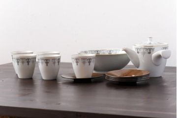 アンティーク雑貨　昭和期　日本陶器・ノリタケ(則武)　クラシカルなデザインの茶器5客セット