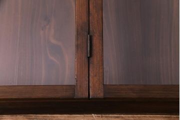 アンティーク雑貨　昭和レトロ　落ち着いた色合いが魅力の木製コレクションケース(ガラスケース・収納箱)(1)