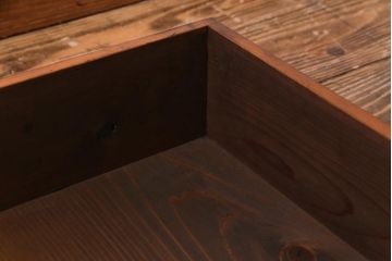 アンティーク雑貨　昭和レトロ　落ち着いた色合いが魅力の木製コレクションケース(ガラスケース・収納箱)(2)