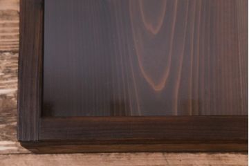アンティーク雑貨　昭和レトロ　落ち着いた色合いが魅力の木製コレクションケース(ガラスケース・収納箱)(2)