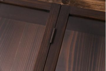 アンティーク雑貨　昭和レトロ　落ち着いた色合いが魅力の木製コレクションケース(ガラスケース・収納箱)(2)