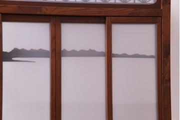 アンティーク雑貨　上手物!　繊細なデザインから和の雰囲気が溢れる組子つい立て(衝立、パーテーション、仕切り)