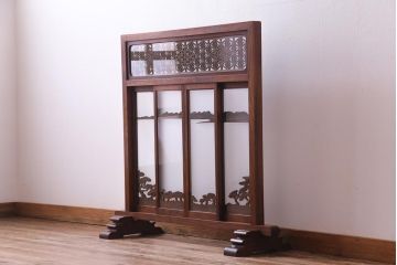 アンティーク雑貨　上手物!　繊細なデザインから和の雰囲気が溢れる組子つい立て(衝立、パーテーション、仕切り)