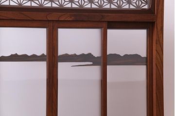 アンティーク雑貨　上手物!　繊細なデザインから和の雰囲気が溢れる組子つい立て(衝立、パーテーション、仕切り)