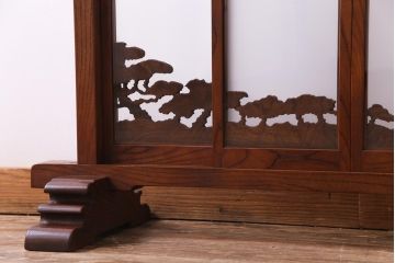 アンティーク雑貨　上手物!　繊細なデザインから和の雰囲気が溢れる組子つい立て(衝立、パーテーション、仕切り)