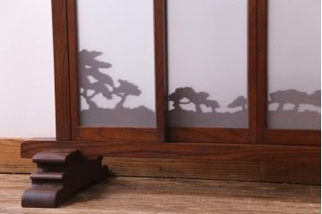 アンティーク雑貨　上手物!　繊細なデザインから和の雰囲気が溢れる組子つい立て(衝立、パーテーション、仕切り)