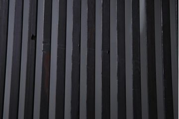 和製アンティーク　裏ガラス入り　すすけた味わいが渋さのある格子戸4枚セット(引き戸、建具)