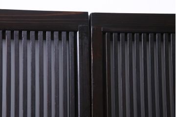 和製アンティーク　裏ガラス入り　すすけた味わいが渋さのある格子戸4枚セット(引き戸、建具)