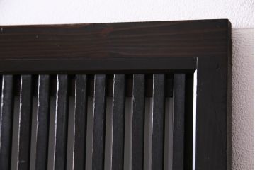 和製アンティーク　裏ガラス入り　すすけた味わいが渋さのある格子戸4枚セット(引き戸、建具)
