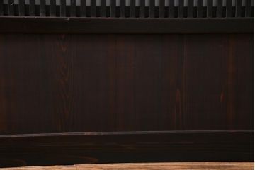 和製アンティーク　裏ガラス入り　すすけた味わいが渋さのある格子戸4枚セット(引き戸、建具)