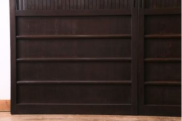 和製アンティーク　ヒノキ材　洗練された和モダンの空間におすすめの平格子戸2枚セット　(R-031280)
