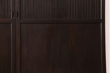 和製アンティーク　ヒノキ材　洗練された和モダンの空間におすすめの平格子戸(引き戸、建具)2枚組