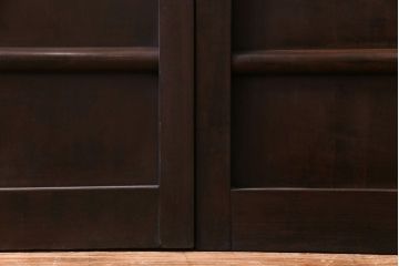 和製アンティーク　ヒノキ材　洗練された和モダンの空間におすすめの平格子戸(引き戸、建具)2枚組
