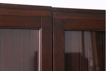 和製アンティーク　ガラス入り　和の風情を演出してくれる平格子戸3枚セット(引き戸、ガラス戸)