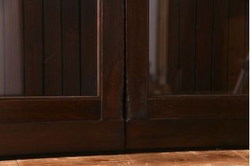 和製アンティーク　ガラス入り　和の風情を演出してくれる平格子戸3枚セット(引き戸、ガラス戸)