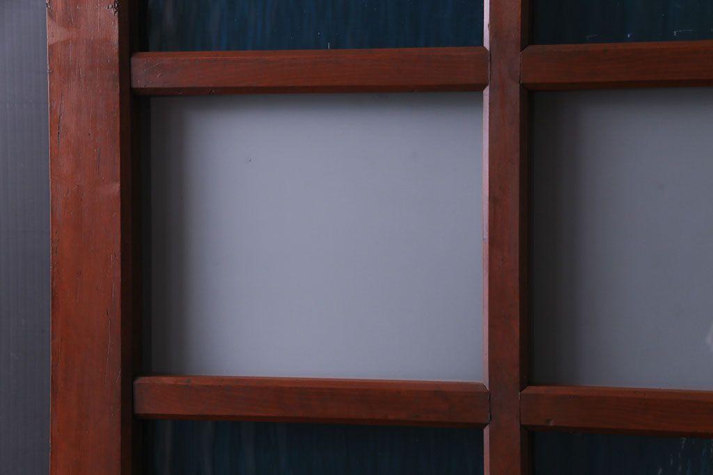 和製アンティーク　ヒノキ材　リメイク　色ガラスレトロモダンな印象の蔵戸　(R-031286)