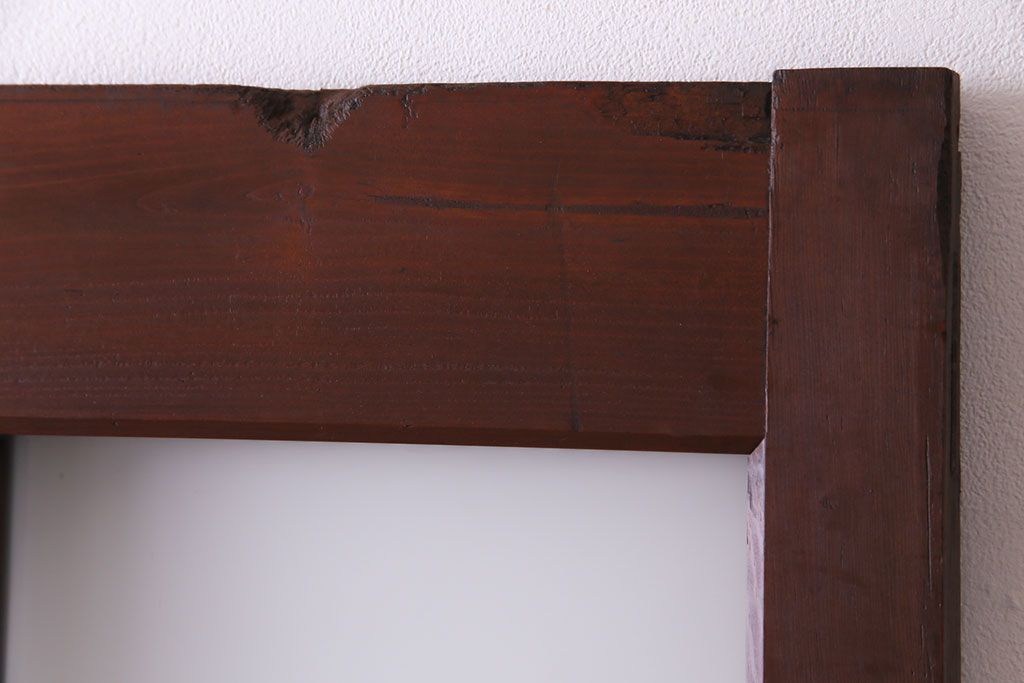 和製アンティーク　ヒノキ材　リメイク　色ガラスレトロモダンな印象の蔵戸　(R-031286)