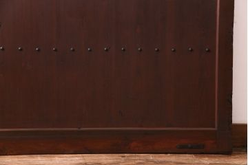 和製アンティーク　ヒノキ材　リメイク　色ガラスレトロモダンな印象の蔵戸　(R-031286)