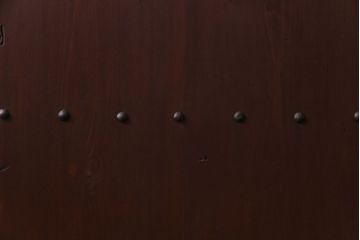 和製アンティーク　ヒノキ材　リメイク　色ガラスレトロモダンな印象の蔵戸　(R-031286)